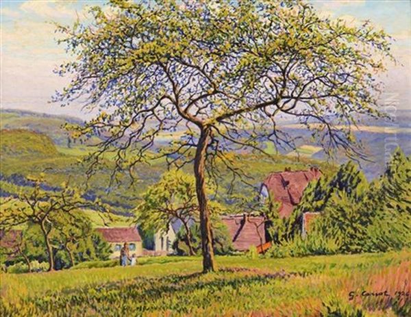 Walk In The Orchard Oil Painting by Gustave Cariot