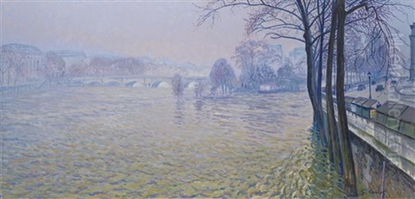 Inondations Oil Painting by Gustave Cariot