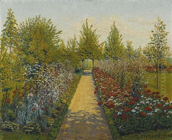 Scene De Jardin Oil Painting by Gustave Cariot