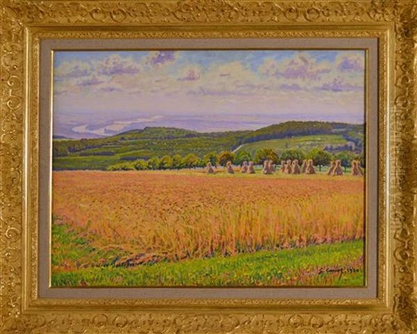 Champ De Ble Avant La Moisson Oil Painting by Gustave Cariot