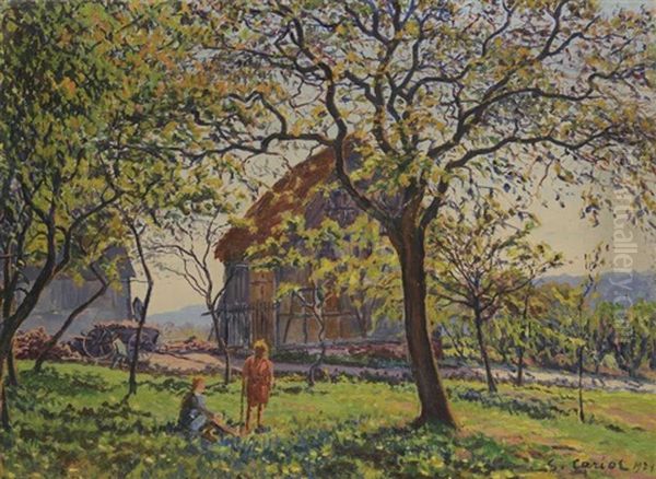 La Ferme Oil Painting by Gustave Cariot