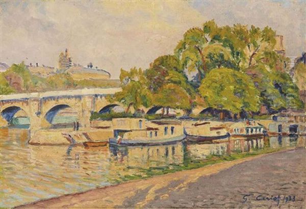 Quais De Paris Oil Painting by Gustave Cariot