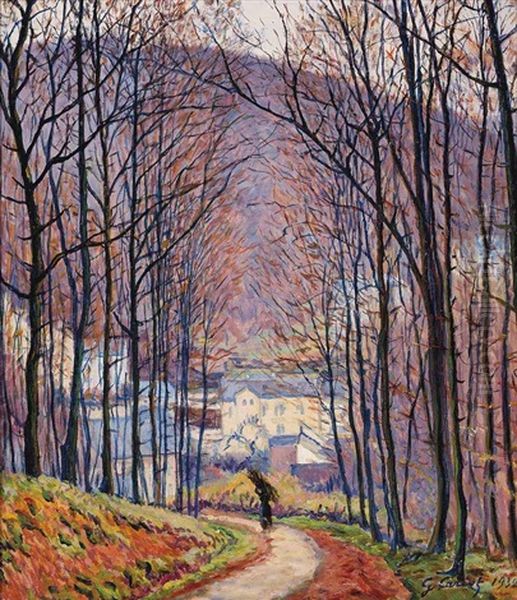 Chemin Et Sous-bois Oil Painting by Gustave Cariot