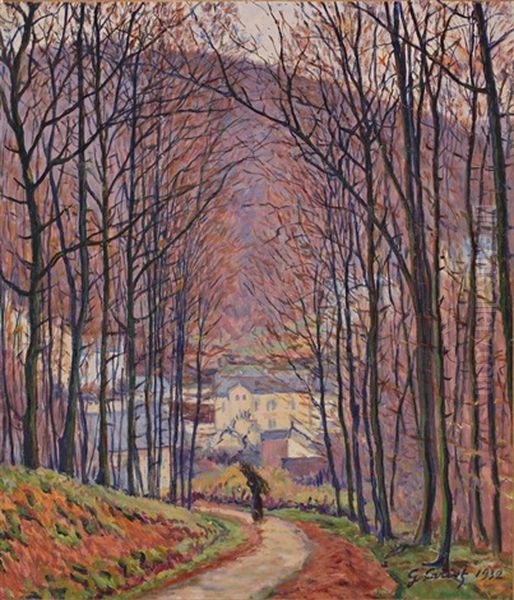 Chemin Et Sous-bois Oil Painting by Gustave Cariot