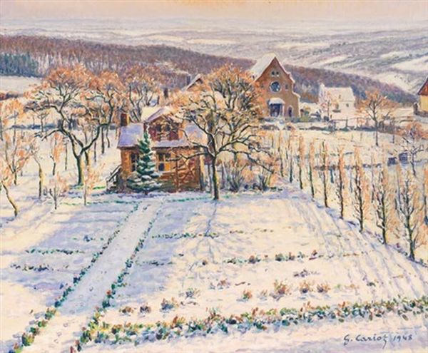 Landschaft Im Winter Oil Painting by Gustave Cariot