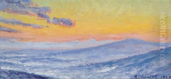 Georgenborn, Allemagne, Soir D'hiver (study) Oil Painting by Gustave Cariot