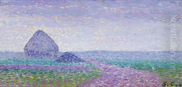 Perigny, Dans La Plaine (study) Oil Painting by Gustave Cariot