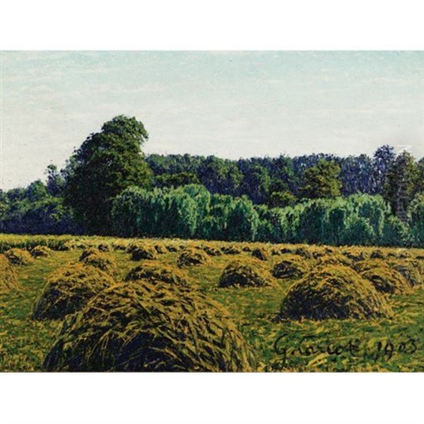 Meules De Foin Oil Painting by Gustave Cariot