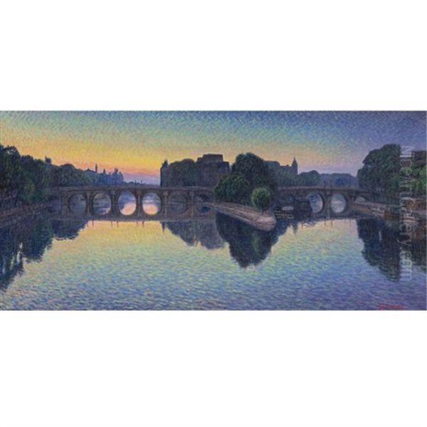 Pont Neuf, L'aurore Oil Painting by Gustave Cariot