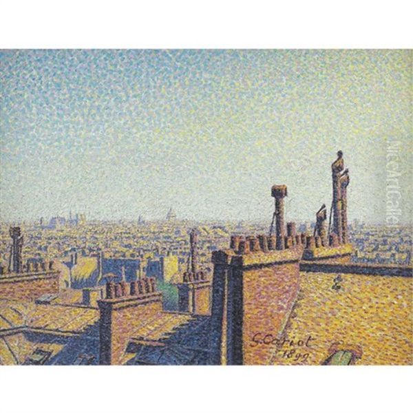 Les Toits De Paris, Milieu D'apres-midi Oil Painting by Gustave Cariot