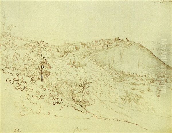 Vue De Village Dans Un Paysage Verdoyant Oil Painting by Gustave Cariot