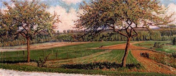 Paysage Aux Arbres Fruitiers Oil Painting by Gustave Cariot