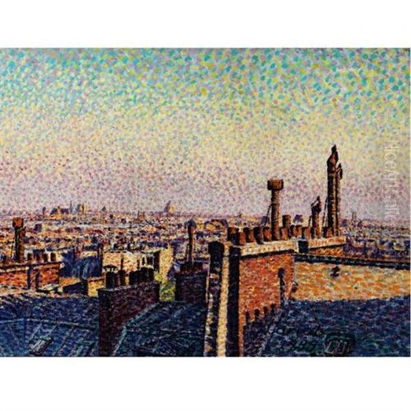 Les Toits De Paris A Midi Oil Painting by Gustave Cariot