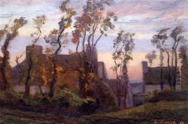 En Bretagne, Une Ferme Pres De St-brieuc Oil Painting by Gustave Cariot