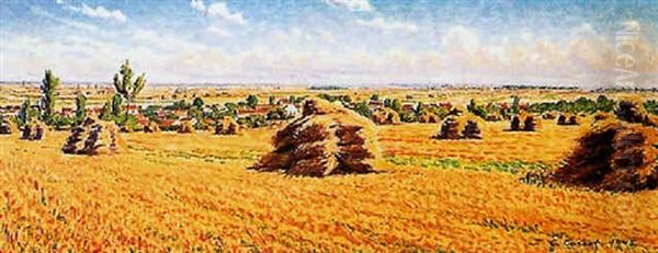 Meulke De Foin Dans Un Champ Oil Painting by Gustave Cariot