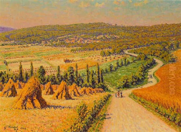 La Route Parmi Les Champs En Ete Oil Painting by Gustave Cariot