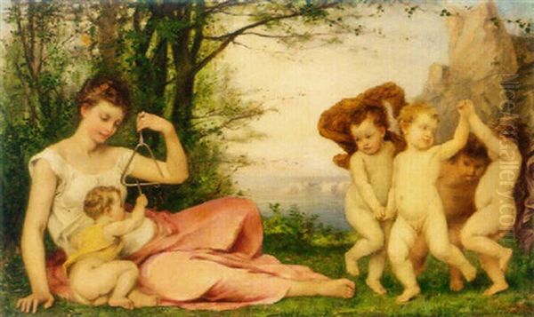 Merry Making Oil Painting by Modeste Carlier