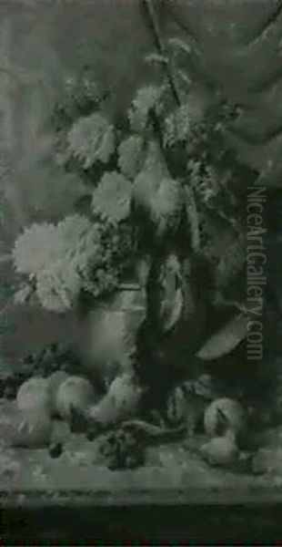 Still Life With Game, Fowl, Flowers And Fruit Oil Painting by Modeste Carlier