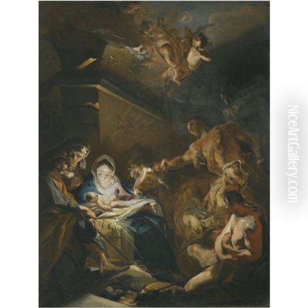The Adoration Of The Shepherds Oil Painting by Carlo Innocenzo Carlone