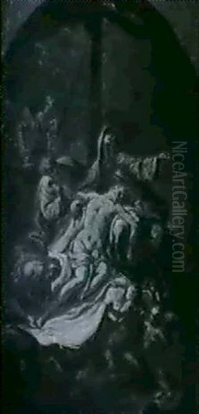 Pieta Grisaille Oil Painting by Carlo Innocenzo Carlone