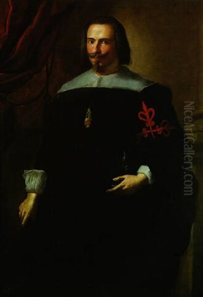 Portrait De Gentilhomme Decore De L'ordre De Calatrava Oil Painting by Giovanni Battista Carlone