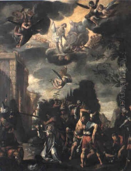 The Martyrdom Of St. Stephen Oil Painting by Giovanni Battista Carlone