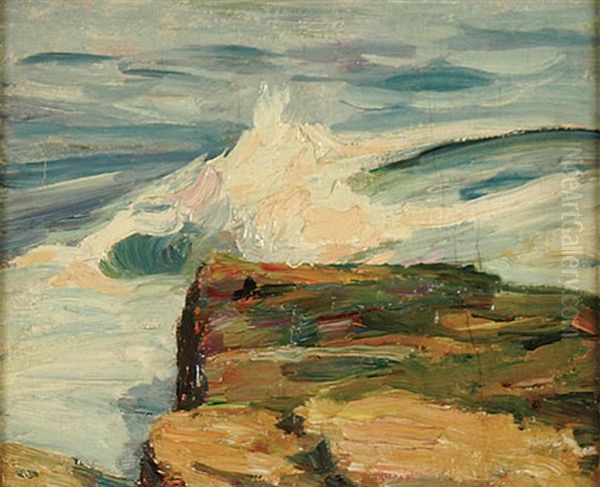 Crashing Waves Oil Painting by Emil Carlsen