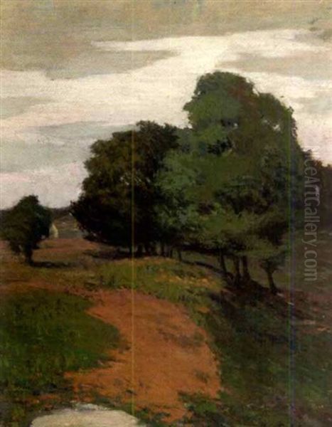 Landscape With Trees Oil Painting by Emil Carlsen