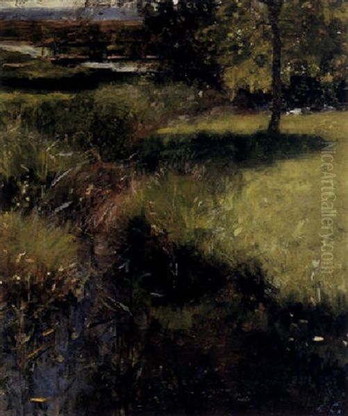 Meadow Stream Oil Painting by Emil Carlsen