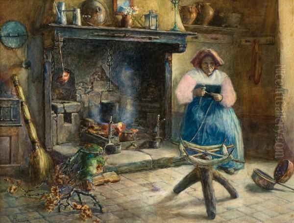 Escena Interior Oil Painting by Orazio Amato