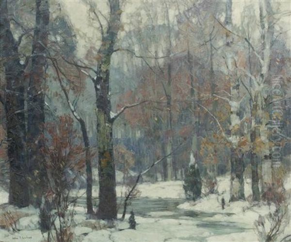 Silvered Woodlands Oil Painting by John Fabian Carlson