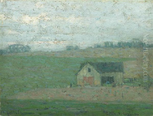 Red Door Oil Painting by John Fabian Carlson