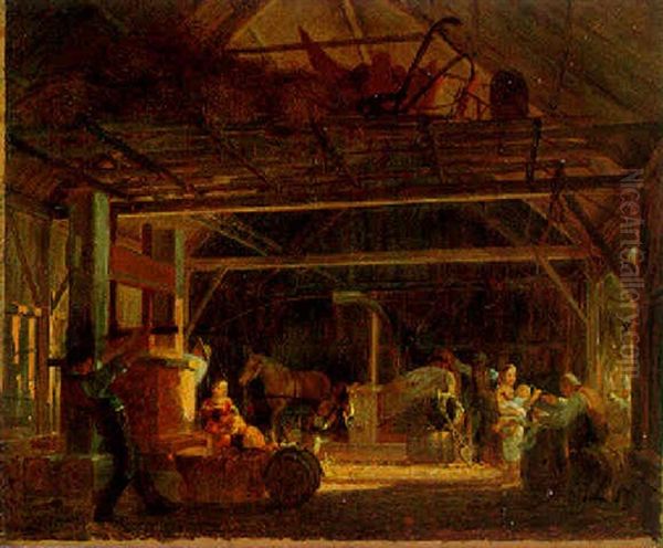 Cider Making Oil Painting by William Tolman Carlton