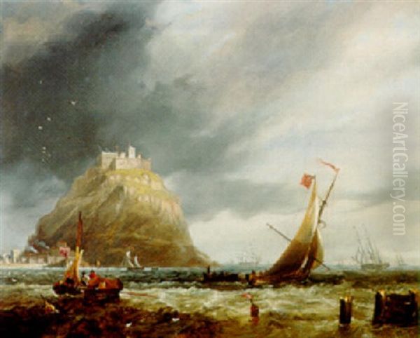 St. Michael's Mount Oil Painting by John Wilson Carmichael