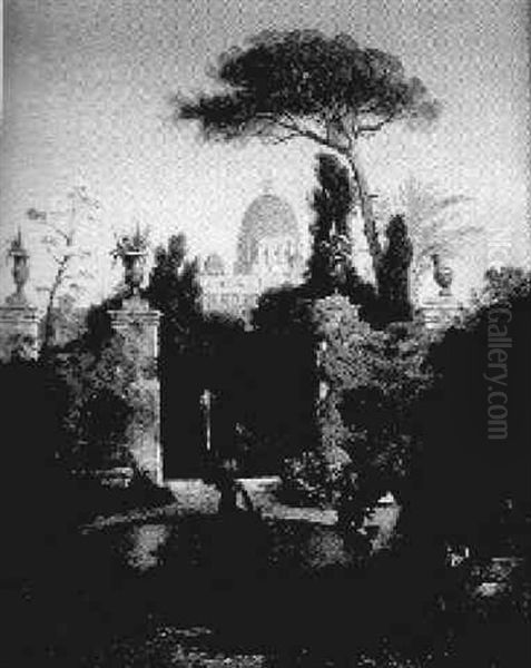 The Roman Garden Oil Painting by Johann Hermann Carmiencke
