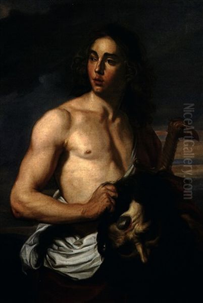 David Et La Tete De Goliath Oil Painting by Antonio Carneo Concordia Sagittaria