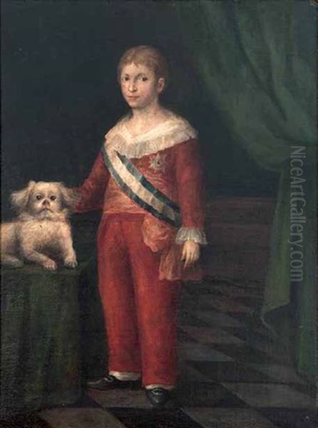 Retrato Del Infante Don Francisco De Paula Antonio, Hijo De Carlos Iv Oil Painting by Antonio Carnicero Y Mancio