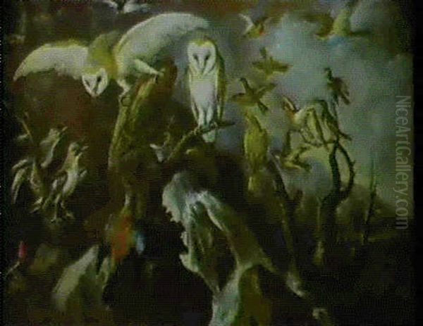 Paesaggio Con Volatili Oil Painting by Baldassare De Caro