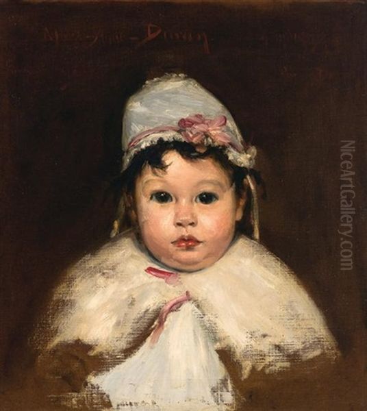 Portrait Of Marie-anne Durand, Aged 4 1/2 Months Oil Painting by Charles Emile Auguste Carolus-Duran