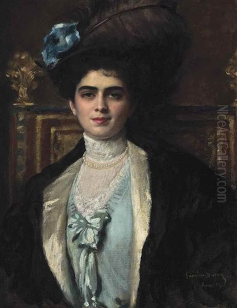 Madame Lafourcade Nee Cortira A La Havane Oil Painting by Charles Emile Auguste Carolus-Duran