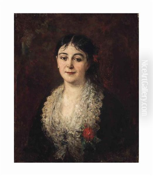 Portrait Of A Lady Oil Painting by Charles Emile Auguste Carolus-Duran
