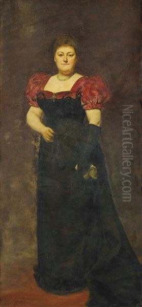 Portrait De Lady Campbell-clarke Oil Painting by Charles Emile Auguste Carolus-Duran