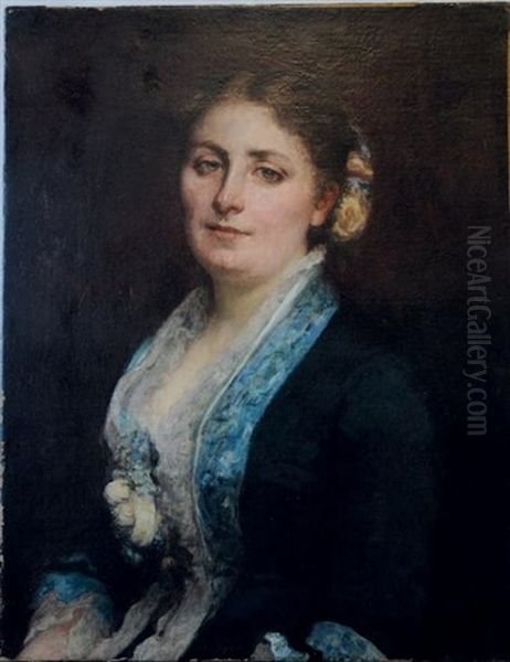 Portrait De Madame Charpentier Oil Painting by Charles Emile Auguste Carolus-Duran