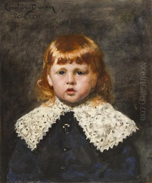 Portrait Of A Girl Oil Painting by Charles Emile Auguste Carolus-Duran