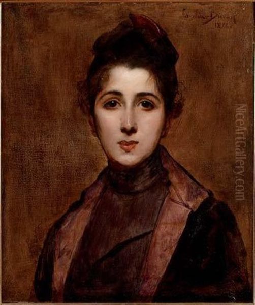 Portrait De Jeune Femme Oil Painting by Charles Emile Auguste Carolus-Duran