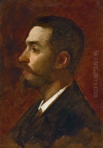 Portrait Du Peintre Henri Binard De Profil Oil Painting by Charles Emile Auguste Carolus-Duran