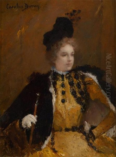 Elegante A L'opera Oil Painting by Charles Emile Auguste Carolus-Duran