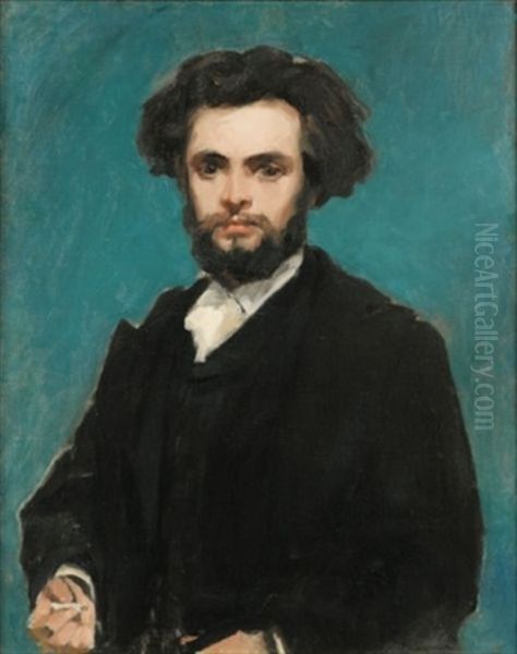 Portrait De Jeune Homme Dit Portrait D'un Artiste Oil Painting by Charles Emile Auguste Carolus-Duran