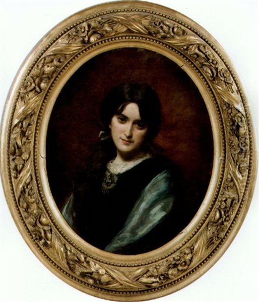 Portrait De Femme Oil Painting by Charles Emile Auguste Carolus-Duran