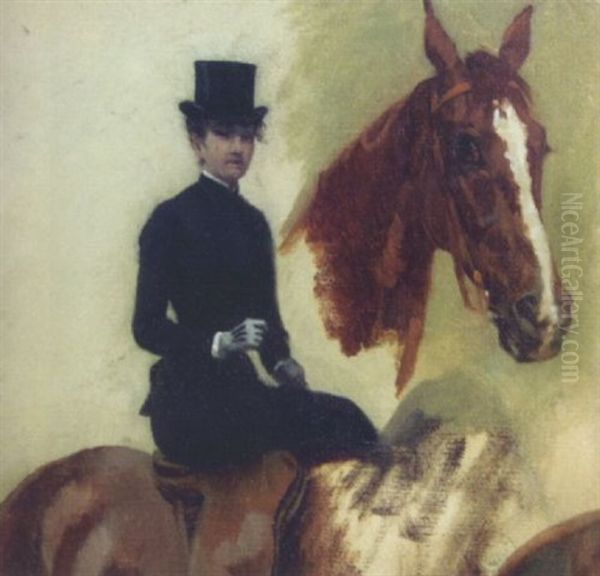 Etude Autour D'une Amazone Oil Painting by Charles Emile Auguste Carolus-Duran